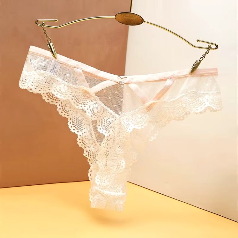 Sheer lace thong